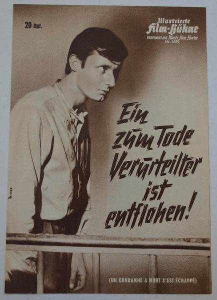 Ein zum Tode Verurteilter ist entflohen originales deutsches Filmprogramm